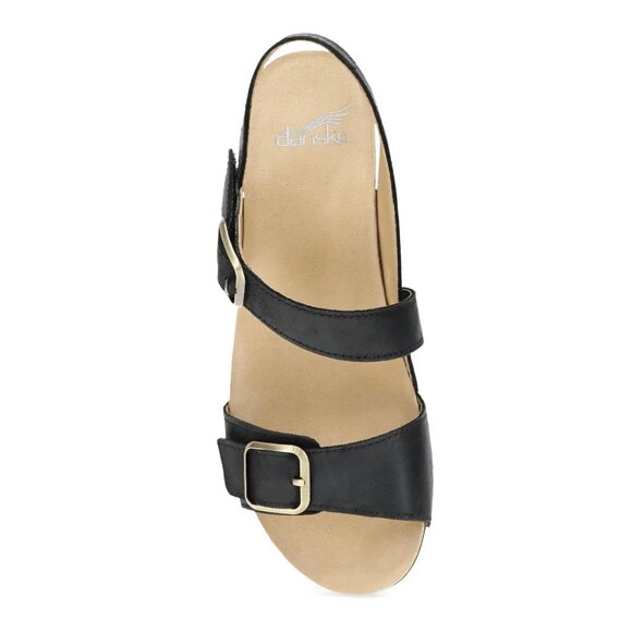 NEW DANSKO DANSKO Nubuck Leather Trinity Comfort wadge Sandals in black 925 5t3 - Picture 10 of 11